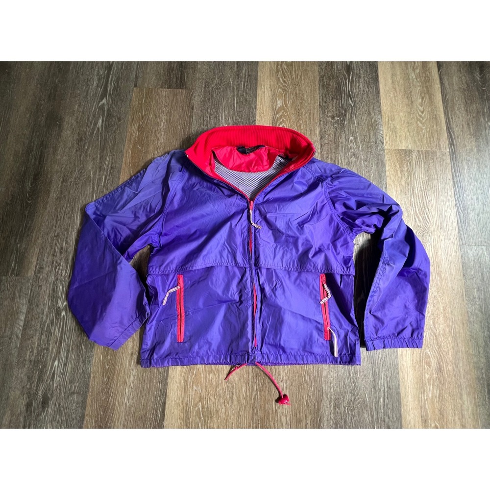 Woolrich Windbreaker Jacket Womens Medium Purple Pink Excellent Vintage Full Zip
